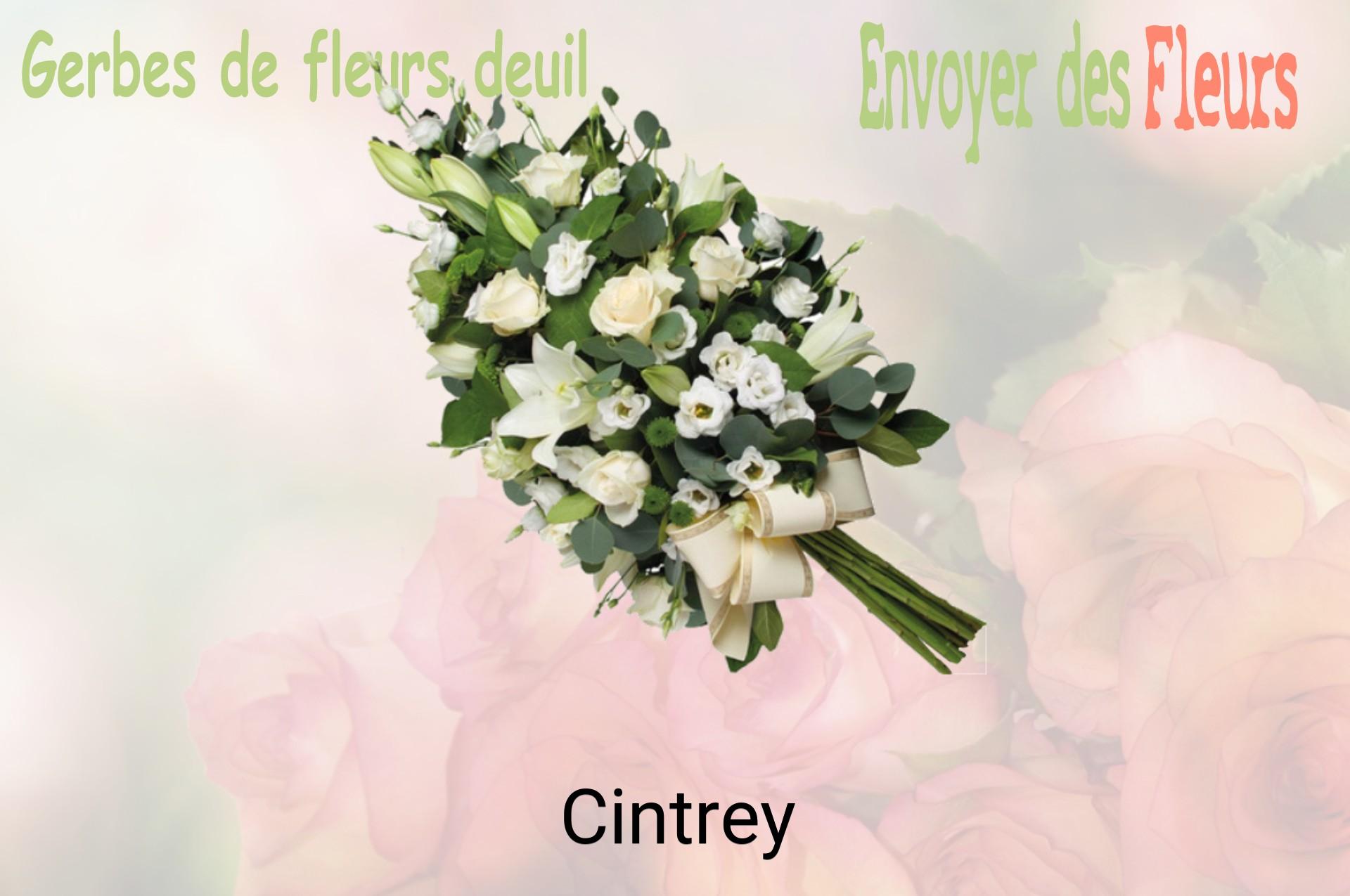Gerbe de fleurs de deuil livrée à Cintrey